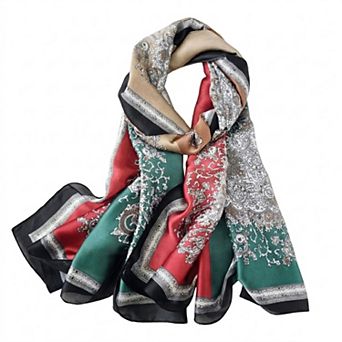 Womens Paisley Print Satin Scarf Lightweight Large Fashion Wrap