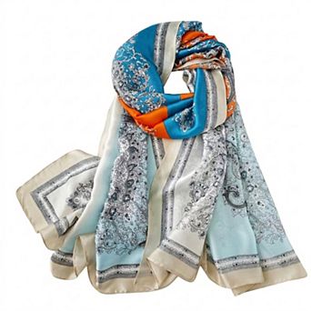 Womens Paisley Print Satin Scarf Lightweight Large Fashion Wrap