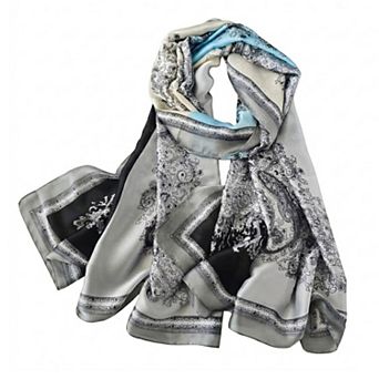 Womens Paisley Print Satin Scarf Lightweight Large Fashion Wrap