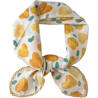Womens Heart Print Lightweight Square Scarf Cute Fashion Neck Hair Wrap