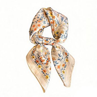 Womens Floral Print Square Scarf Elegant Lightweight Fashion Neck Wrap