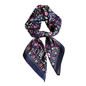 Womens Floral Print Square Scarf Elegant Lightweight Fashion Neck Wrap