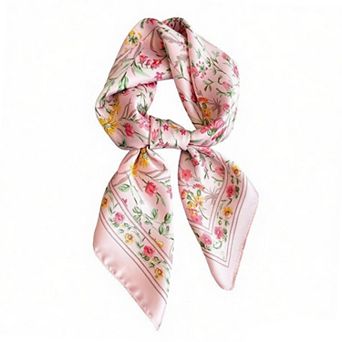 Womens Floral Print Square Scarf Elegant Lightweight Fashion Neck Wrap