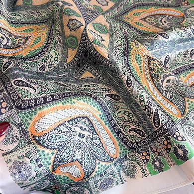Womens Vintage Paisley Square Scarf Elegant Boho Print Neck Wrap