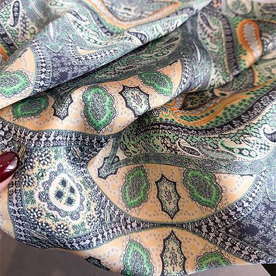 Womens Vintage Paisley Square Scarf Elegant Boho Print Neck Wrap