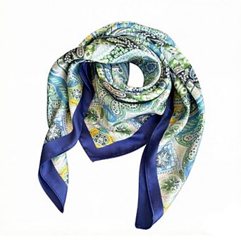 Womens Vintage Paisley Square Scarf Elegant Boho Print Neck Wrap