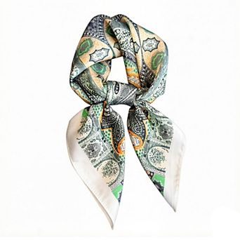 Womens Vintage Paisley Square Scarf Elegant Boho Print Neck Wrap