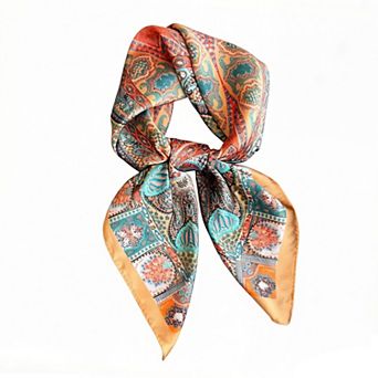 Womens Vintage Paisley Square Scarf Elegant Boho Print Neck Wrap