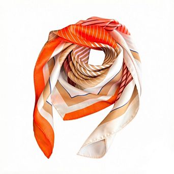 Womens Modern Colorblock Stripe Square Scarf Elegant Fashion Neck Wrap