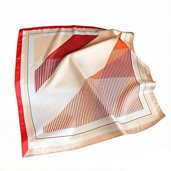 Womens Modern Colorblock Stripe Square Scarf Elegant Fashion Neck Wrap