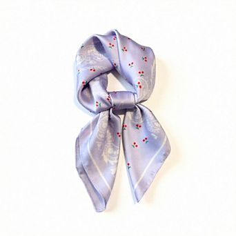 Paisley Cherry Print Square Satin Scarf Lightweight Hair Neck Accessory