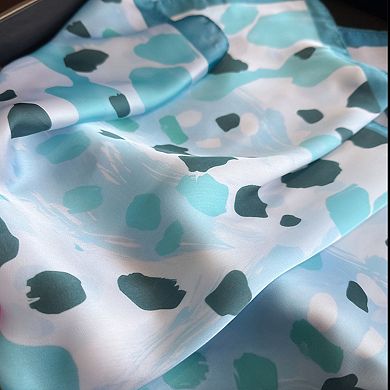 Abstract Print Square Satin Scarf Lightweight Hair Neck Accessory