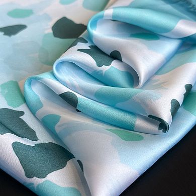 Abstract Print Square Satin Scarf Lightweight Hair Neck Accessory