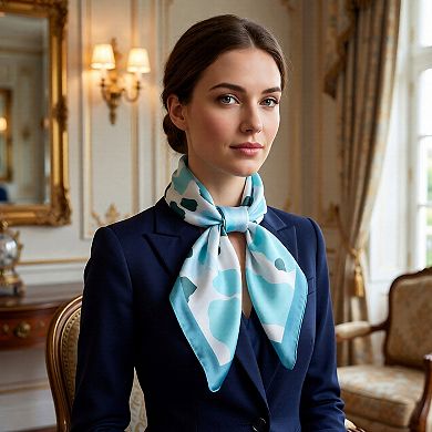 Abstract Print Square Satin Scarf Lightweight Hair Neck Accessory