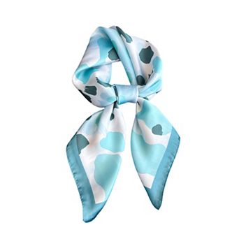 Abstract Print Square Satin Scarf Lightweight Hair Neck Accessory
