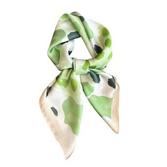 Abstract Print Square Satin Scarf Lightweight Hair Neck Accessory