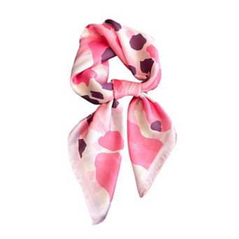 Abstract Print Square Satin Scarf Lightweight Hair Neck Accessory