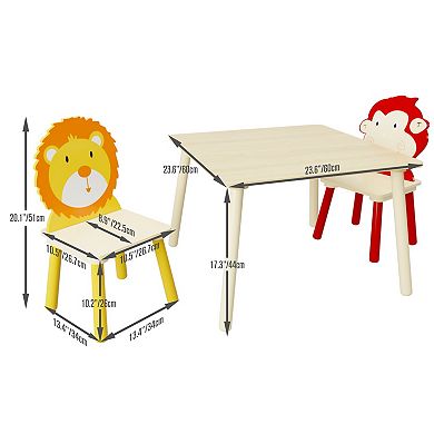 3-Piece Kids Activity Play Table and 2 Chairs Set