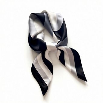 Geometric Color Block Square Satin Scarf Lightweight Hair Neck Accessory