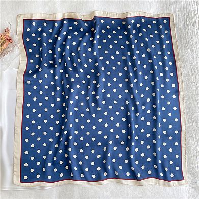 Polka Dot Square Satin Scarf Lightweight Hair Neck Fashion Accessory