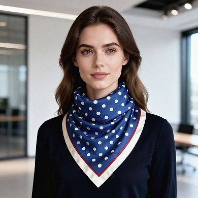 Polka Dot Square Satin Scarf Lightweight Hair Neck Fashion Accessory