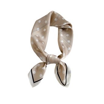 Polka Dot Square Satin Scarf Lightweight Hair Neck Fashion Accessory