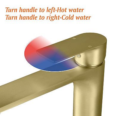 1.2 GPM Single Handle Single Hole Bathroom Faucet with Water Supply Hose and Built-in Aerator