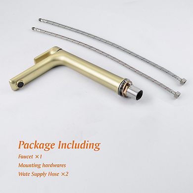 1.2 GPM Single Handle Single Hole Bathroom Faucet with Water Supply Hose and Built-in Aerator