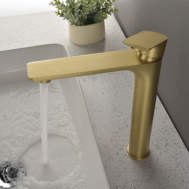 1.2 GPM Single Handle Single Hole Bathroom Faucet with Water Supply Hose and Built-in Aerator