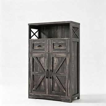 Vabches Farmhouse Storage Cabinet with Drawers, Kitchen Pantry Cupboard, 42.5 in Tall