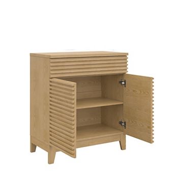 Fluted Buffet Cabinet, Coffee Bar Cabinet with Drawer & Adjustable Shelves, Storage Sideboard