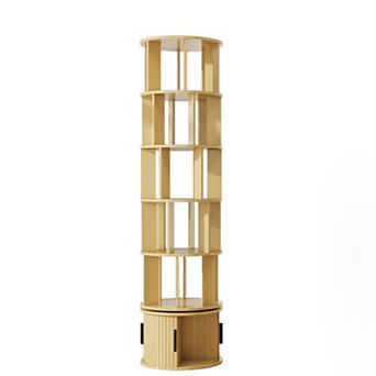 Home Space saving 6 tier Rotating Bookshelf, 360° Spinning Book Tower for Living Room, Bedroom