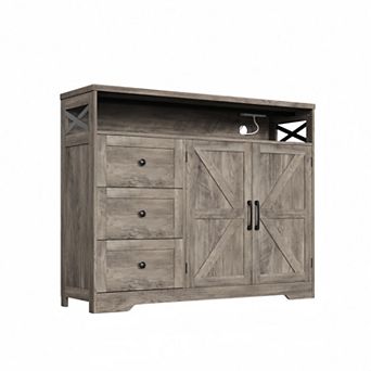 Farmhouse Buffet Cabinet with Drawers, Sideboard Storage Hutch for Kitchen Dining Room Coffee Bar