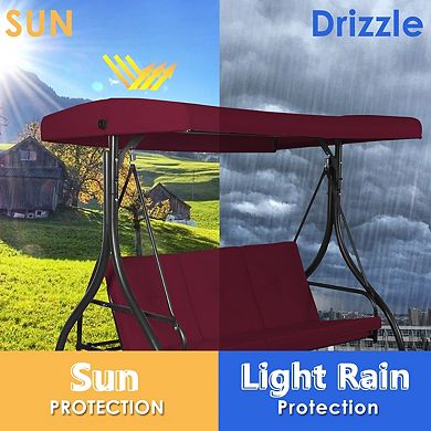 3 Seats Outdoor Swing Hammock with Adjustable Canopy