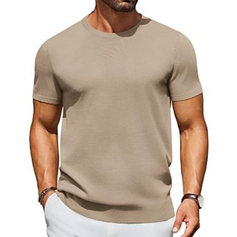 COOFANDY Men' Casul T Shirts Short Sleeve Crewneck Pullover Sweater Summer Knit Basic Tees