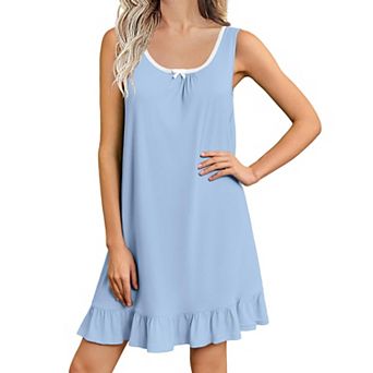 Ekouaer Nightgowns for Women Sleeveless Nightdress Cute Night Gowns Short Sleepshirt Soft Sleepwear