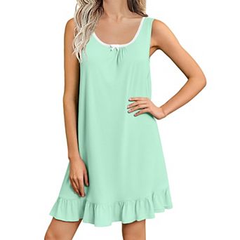 Ekouaer Nightgowns for Women Sleeveless Nightdress Cute Night Gowns Short Sleepshirt Soft Sleepwear