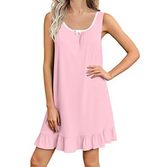 Ekouaer Nightgowns for Women Sleeveless Nightdress Cute Night Gowns Short Sleepshirt Soft Sleepwear