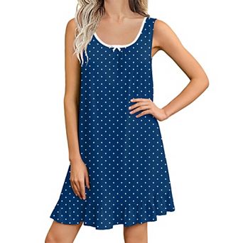 Ekouaer Nightgowns for Women Sleeveless Nightdress Cute Night Gowns Short Sleepshirt Soft Sleepwear