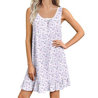 Ekouaer Nightgowns for Women Sleeveless Nightdress Cute Night Gowns Short Sleepshirt Soft Sleepwear