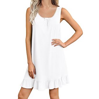 Ekouaer Nightgowns for Women Sleeveless Nightdress Cute Night Gowns Short Sleepshirt Soft Sleepwear