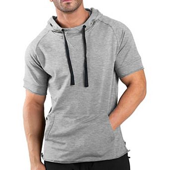 COOFANDY Men' Short Sleeve Sweatshirt workout Athletic hoodies Cotton Short Sleeve Hooded T-Shirts