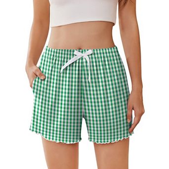Ekouaer Womens Pajama Shorts Soft Comfy Ruffle Sleep Shorts Casual Elastic Waist Pj Short