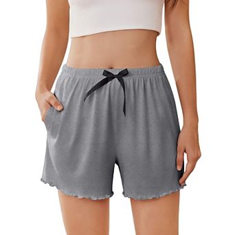 Ekouaer Womens Pajama Shorts Soft Comfy Ruffle Sleep Shorts Casual Elastic Waist Pj Short