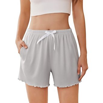Ekouaer Womens Pajama Shorts Soft Comfy Ruffle Sleep Shorts Casual Elastic Waist Pj Short