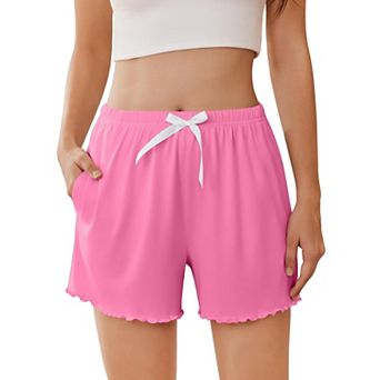 Ekouaer Womens Pajama Shorts Soft Comfy Ruffle Sleep Shorts Casual Elastic Waist Pj Short