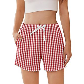 Ekouaer Womens Pajama Shorts Soft Comfy Ruffle Sleep Shorts Casual Elastic Waist Pj Short