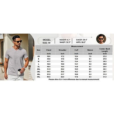 COOFANDY Men' T Shirts Short Sleeve Soft V Neck T-Shirt Casual Basic Summer Tee Tops