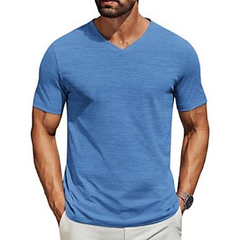 COOFANDY Men' T Shirts Short Sleeve Soft V Neck T-Shirt Casual Basic Summer Tee Tops