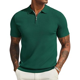 COOFANDY Mens Knit Polo Shirts Short Sleeve Lightweight Casual Golf Shirts Collared T Shirt